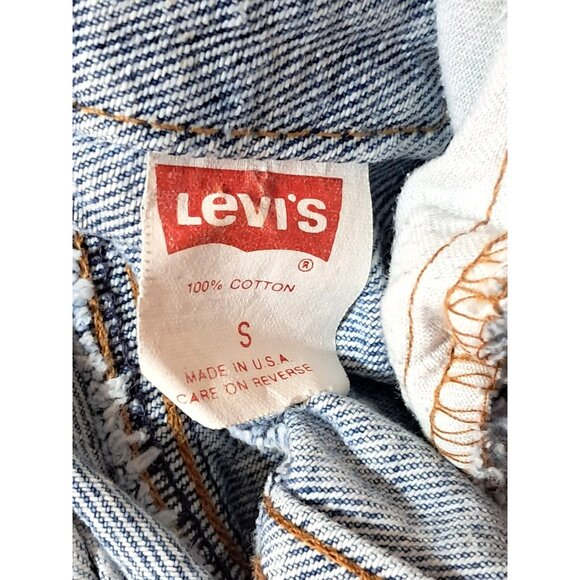 Vintage 90s Levis Stonewash Denim Trucker Jacket XXS Petite Made in USA Custom S - Picture 3 of 14